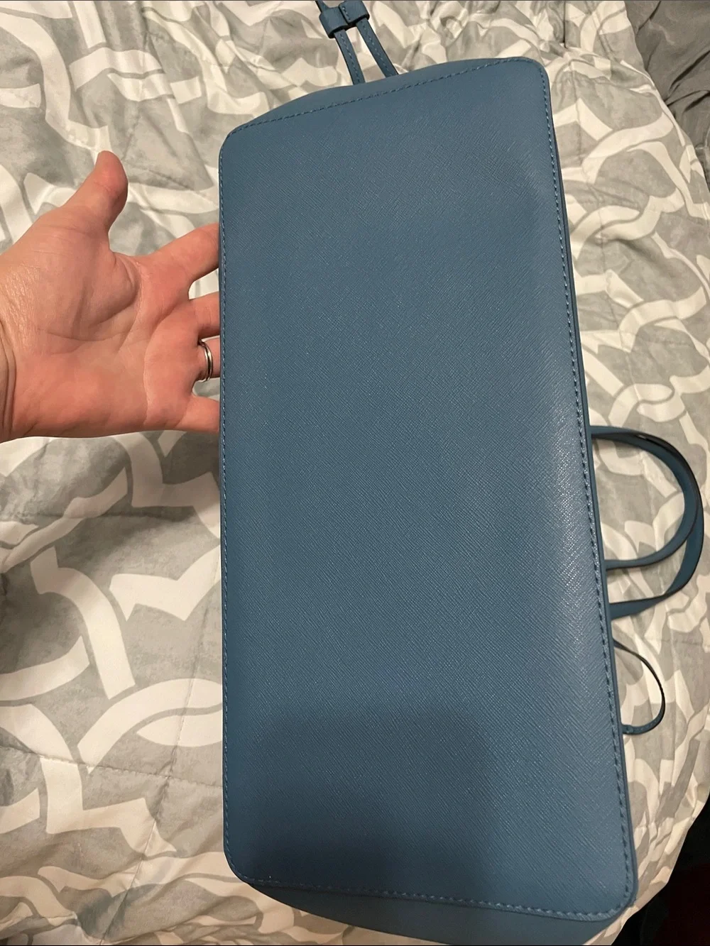 NWT Michael Kors Teal Leather Tote with Signature MK Charm